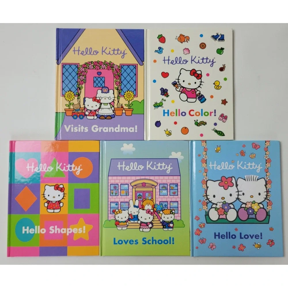 Hello Kitty A Treasure Box of Books 5 Book Set Sanrio 2008 Hardcover Stickers